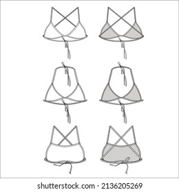 Women's bra collection vector template