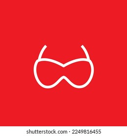 Women's bra line icon. Graphic resource template, vector illustration.