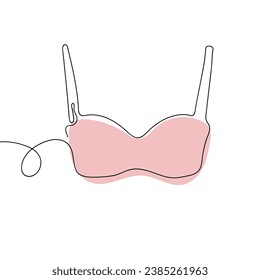 women's bra one line isolated on white background