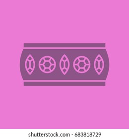 Women's bracelet glyph color icon. Silhouette symbol. Negative space. Vector isolated illustration