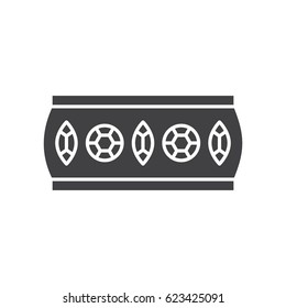Women's bracelet glyph icon. Silhouette symbol. Negative space. Vector isolated illustration