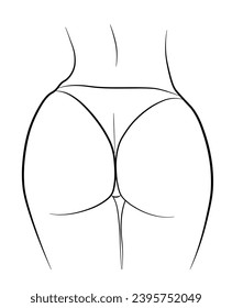 dibujo simple de bikini para el trasero de las mujeres