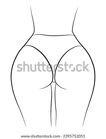 women's butt bikini simple drawing