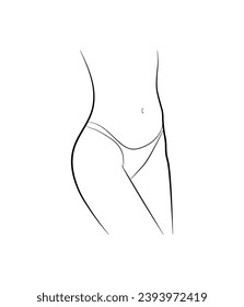 dibujo sencillo de bragas de culo de mujeres
