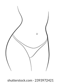 dibujo sencillo de bragas de culo de mujeres