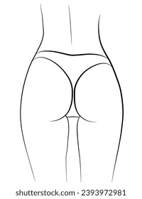 dibujo sencillo de bragas de culo de mujeres