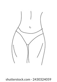 bragas de la cola de las mujeres dibujo simple, eps10