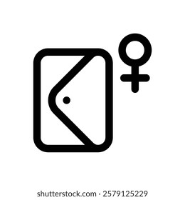 Women's career. Editable stroke vector icon.