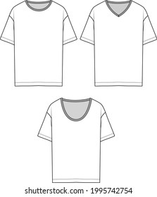 Womens Casual Drop Shoulder Tops Sketches Design Vector