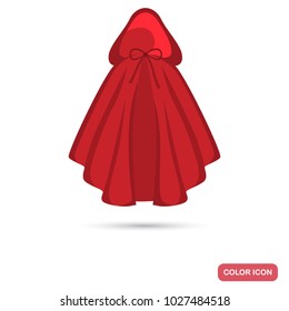 Women's cloak with a hood color flat icon