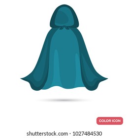 Women's cloak with a hood color flat icon