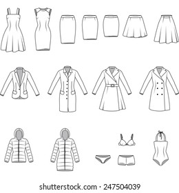 Women's clothes , Garment illustration , Vector