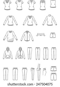 Women's clothes , Garment illustration , Vector