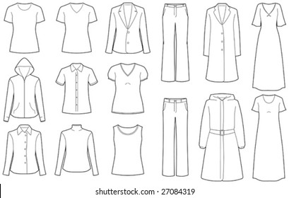 Womens clothes isolated