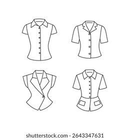 Women's clothes outline illustration women blouse 