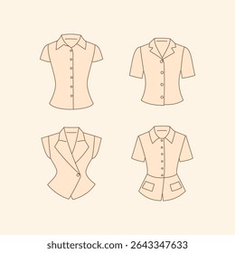 Women's clothes outline illustration women blouse 