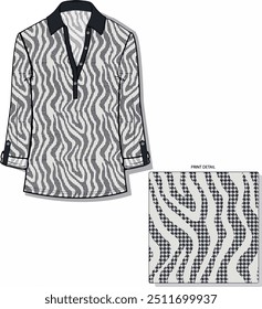 women's clothing design. women's blouse and pattern design.