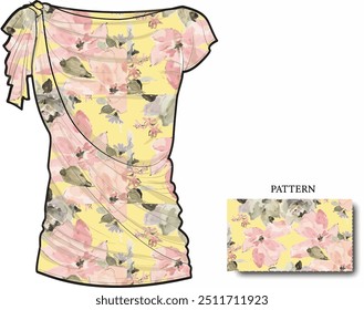 women's clothing design. women's blouse and pattern design.