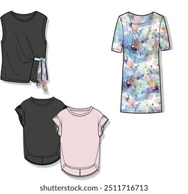 women's clothing design. women's blouses, dress and pattern design.