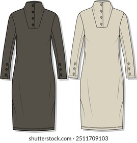 women's clothing design. women's dress, variant and pattern design.