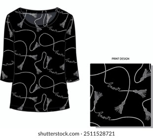 women's clothing design. marine blouse design and pattern design