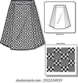 women's clothing design. skirt design and pattern design