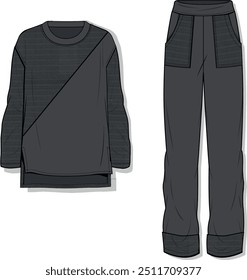 women's clothing design. women's sweatshirt and pants design.