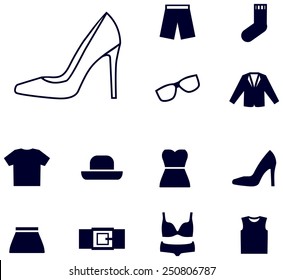 Women's clothing icons