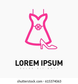 Women's clothing line vector icon