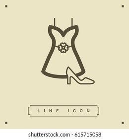 Women's clothing line vector icon