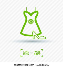 Women's clothing line vector icon