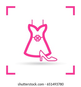 Women's clothing line vector icon