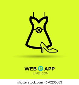 Women's clothing line vector icon