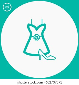 Women's clothing line vector icon
