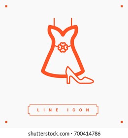 Women's clothing line vector icon