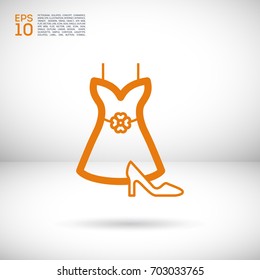Women's clothing line vector icon