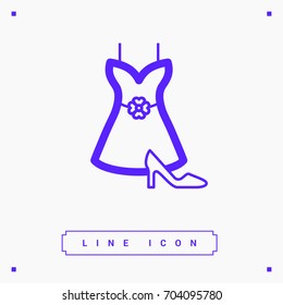 Women's clothing line vector icon