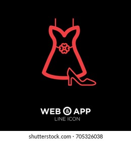 Women's clothing line vector icon