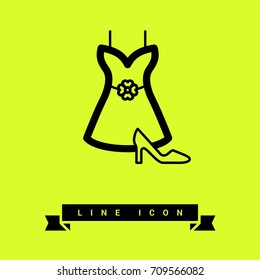 Women's clothing line vector icon