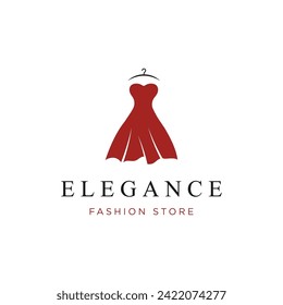 Women's clothing logo with hanger, luxury clothes.Logo for business,boutique,fashion shop,model,shopping and beauty.