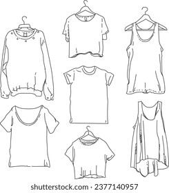 Women's Clothing. Set of women's clothing.