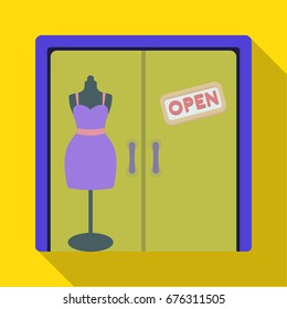 Women's clothing store. E-commerce single icon in flat style vector symbol stock illustration web.