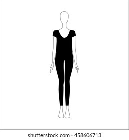 women's clothing. top and trousers drawn vector