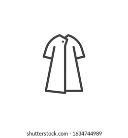Womens coat line icon. linear style sign for mobile concept and web design. Trench coat outline vector icon. Symbol, logo illustration. Vector graphics