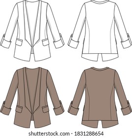 
Women's coats vector template pattern