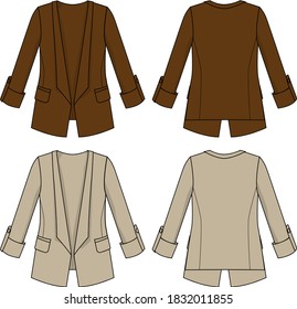 
Women's coats vector template pattern