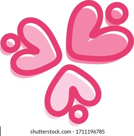 Women's Community Logo Vector, Simple Feminine Logo, Pink Heart Symbol, Girl Squad