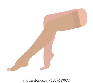 Kompressionsstrümpfe für Frauen mit offenem Zeh. Medizin
Unterwäsche für weibliche Füße. Spezialisierte Strumpfwaren für Varikose Venen mit. Vektorgrafik für Medizin einzeln auf weißem Hintergrund.