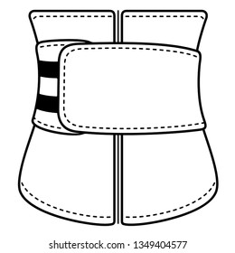 Women's corset. Slimming belt. Vector outline icon isolated on white background.