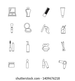 Women's cosmetic vector icon set